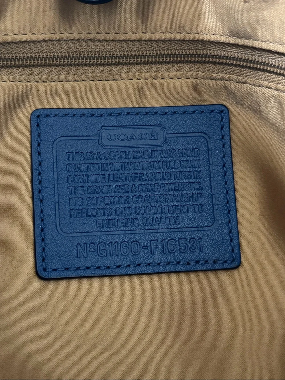 Coach Penelope Cobalt Blue Leather Tote Bag Snakeskin Trim EUC